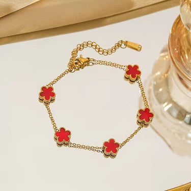 Red Flower Bracelet
